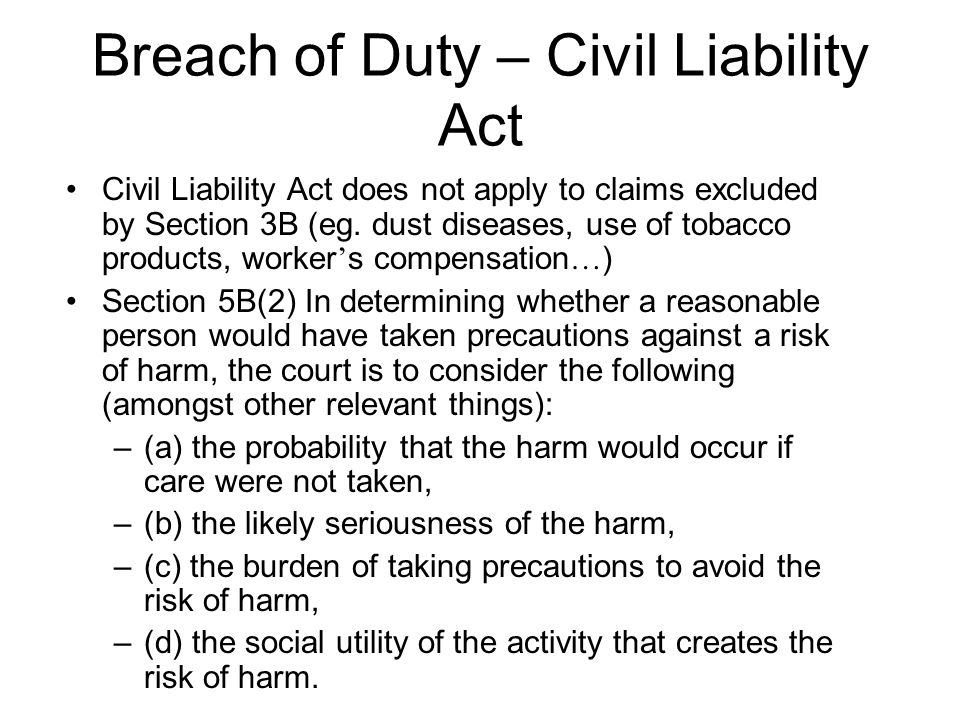 Template to avoid civil liability